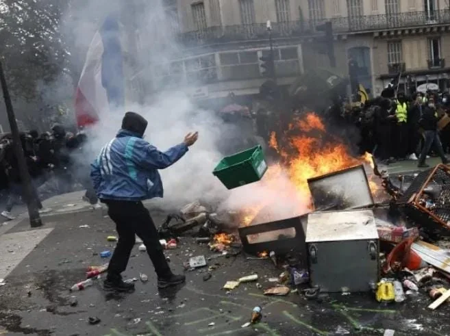 Protestas violentas en europa